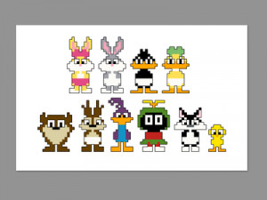 Baby Looney Tunes Pixel People Character Cross Stitch PDF PATTERN ONLY