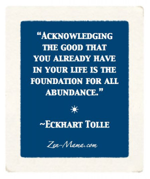 Great quote on gratitude by Eckhart Tolle