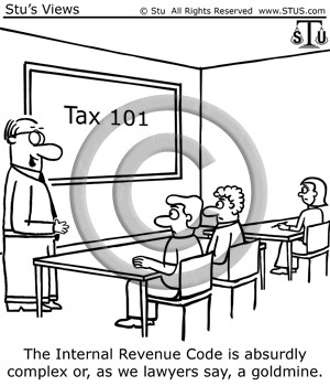 Tax regulation; IRS regulations cartoon.