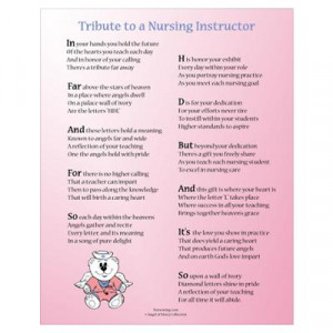 Nursing Instructor Tribute Wall Art Poster
