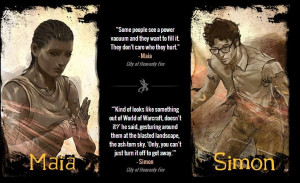 ... at Simon and Maia, plus inside cover art for 'City of Heavenly Fire