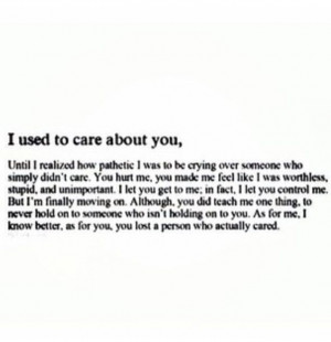 used to care about you..