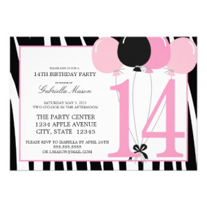 5x7 14th Birthday Party Invite from Zazzle.com