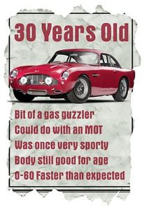 Mens-T-Shirt-30-Year-Old-Aston-Martin-Funny-Quote-Ideal-Birthday-Gift