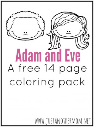 ... Adam and Eve coloring pages. 14 pages all together, 7 with Bible