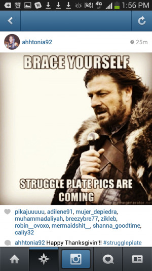 to show examples of Struggle Plates and Cooking For Bae. Instagram ...