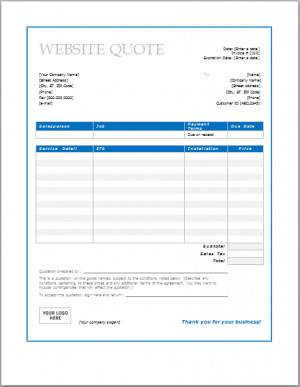 Excel Quote Templates Download