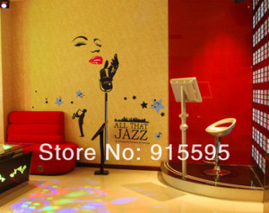 Shipping:2Set/Lot Marilyn Monroe Jazz Music Black Vinyl Wall Quotes ...