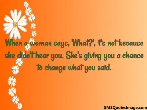 When a woman says...