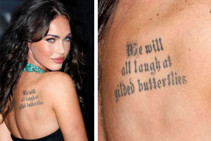 megan fox s tattoo of the quote hairstyle