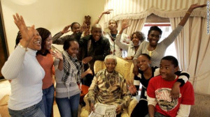 ... surrounded by family at his home in Qunu, South Africa, in 2008