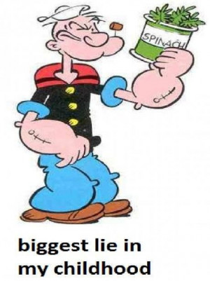 Popeye, the sailor man with his spinach