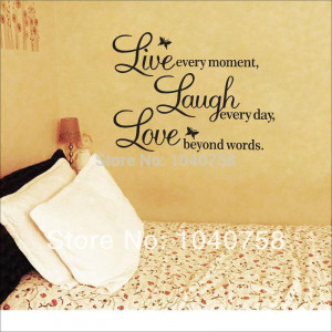 Live Laugh Love Wall Decals Quotes Paper Butterfly Decoration Wall ...