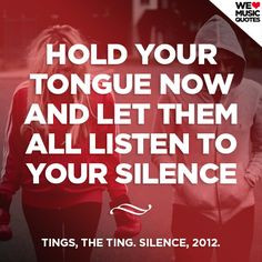 The Ting Tings - Silence, 2012. welovemusicquotes.tumblr.com