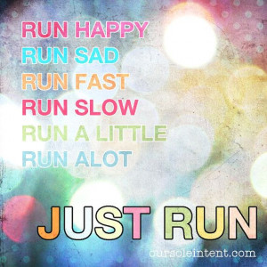 Just RUN - Inspirational 8x8 Art Print - fitness motivation move your ...
