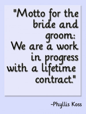 of your life. marriage is a work in progress. it will never be perfect ...