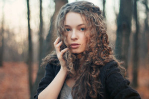 blue eyes, curly hair, forest, girl, photography inspiring picture on ...