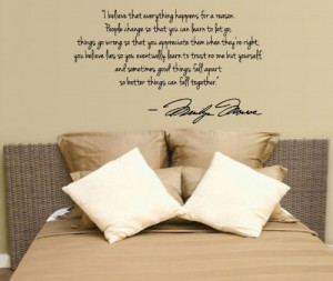 Marilyn Monroe Wall Decal Decor Quote I Believe things happen...Large ...