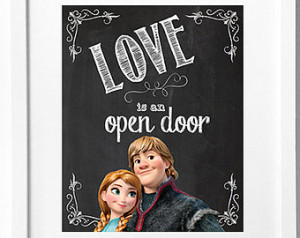 Disney's Frozen printable wall art Anna Disney Poster Movie Chalk Wall ...