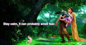 Stay calm. It can probably smell fear.