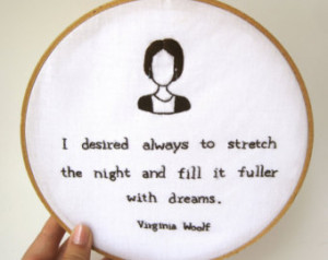 ... - Quote - Portrait - Dreams of the Night - Embroidery Hoop Wall Art