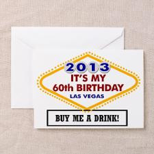 60th Birthday Vegas Greeting Card for