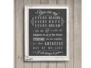 Notebook Movie Quote Always be Yours Chalk Typography Print by KayBee ...