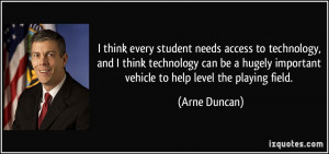 ... hugely important vehicle to help level the playing field. - Arne