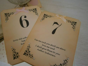 ... Number Cards with Vintage Quotes Wedding Anniversary Vintage Unique