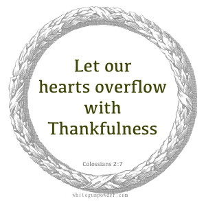 Thankfulness, Colossians 2:7