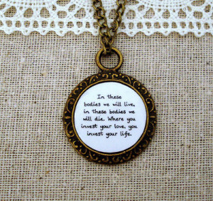 mumford and sons inspired lyrical quote necklace where you invest your ...