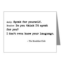 Movie Quotes Breakfast Club Thank You Cards & Note Cards
