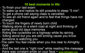 10 best moments in life:
