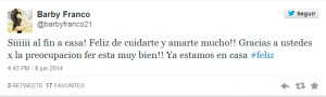 Su novia, por su parte, utilizó Twitter para agradecer y dar las ...