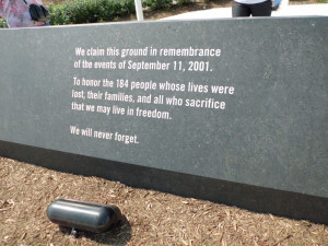 Visiting The Pentagon Memorial - September 10, 2011