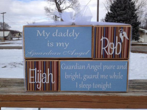 guardian angel wood block set father son mother daughter angel ...