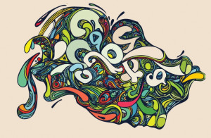 Vibrant Psychedelic Graffiti Wall Mural