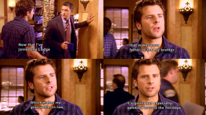 Awkward family reunion.-From Psych Season 2x14: Dis-Lodged