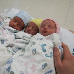 Newborn Triplets In Hospital Three tiny triplets born in