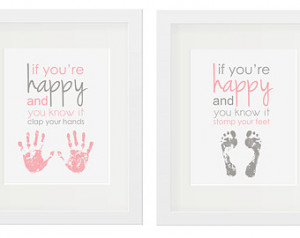 ... Room Handprint Footprint Nursery Art Girls Print Baby Room 11x14