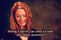 The actor would sit on the barrel, pretending to ride a horse” ( x ...