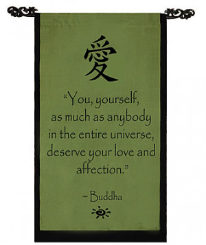 Inspirational Banner - Love & Affection, Buddha - Wall Hanging