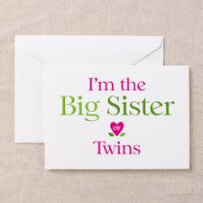 Big Sister of Twins Greeting Card for