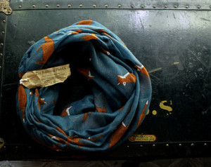 Teal Blue and Tan Fox Infinity Scar f Viole Soft, Lightweight Year ...