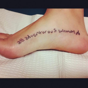 ... quote “all adventurous women do” from the first season of Girls so