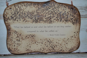 Handmade Ceramic Plaque, Ralph Waldo Emerson Quote