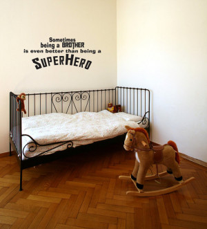 Superhero Brother Vinyl Wall Quote Decal Kids Room Decor Superhero ...