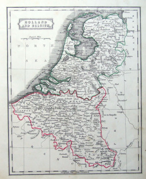 HOLLAND BELGIUM LUXEMBOURG D Blair original antique map 1850