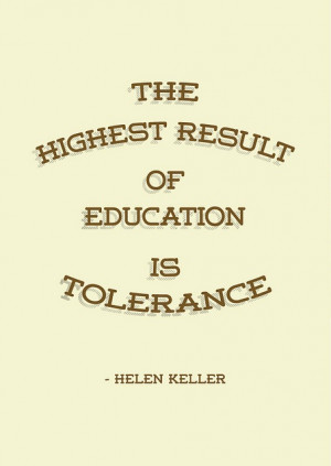 Highest result of education is tolerance
