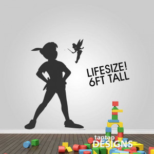 Peter Pan Shadow with Tinkerbell Wall Decal by taptapdesigns, £25.99